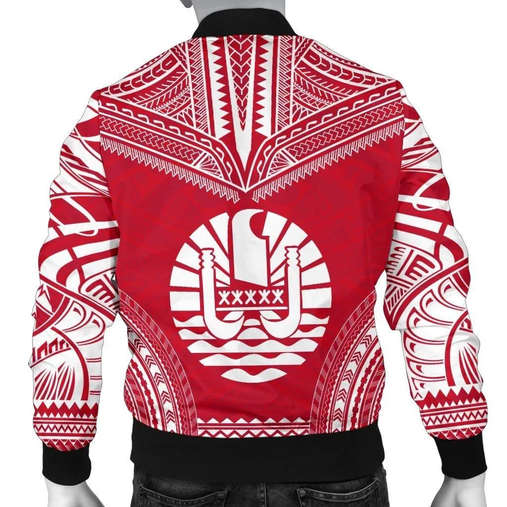 Tahiti Flag Polynesian Chief Mens Bomber Jacket