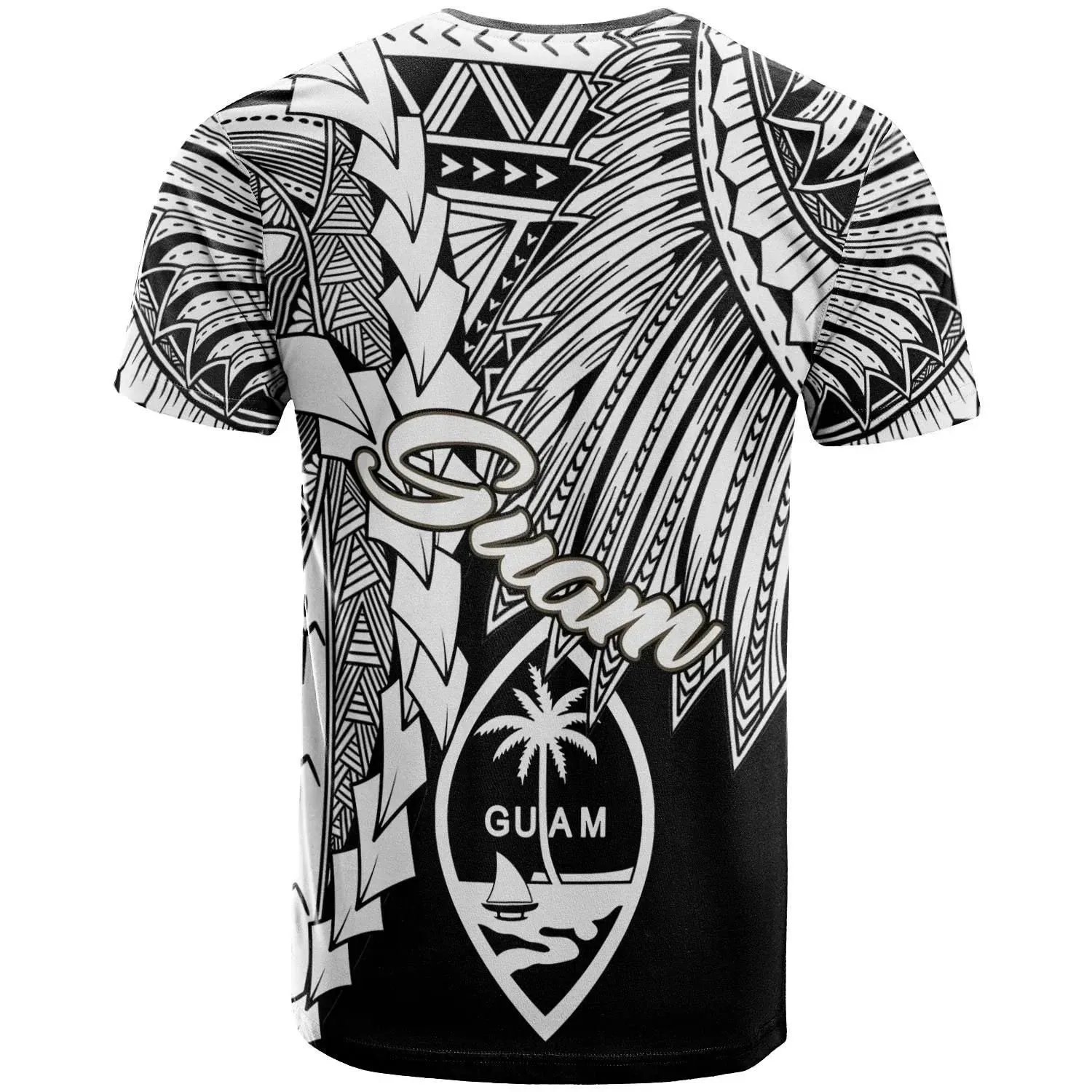 Alohawaii T-Shirt - Tee Guam Polynesian Custom Personalised - Tribal Wave Tattoo White - BN12