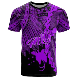Papua New Guinea Polynesian T-Shirt - Tribal Wave Tattoo Purple - BN12