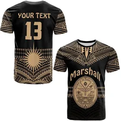 (Custom Text and Number) Marshall Islands T Shirt Best Tattoo Version Golden LT13