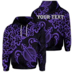 (Personalised) Hawaiian Map Turtle Hibiscus Kanaka Polynesian Hoodie - Purple