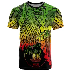Niue Polynesian Custom Personalised T shirt - Tribal Wave Tattoo Reggae