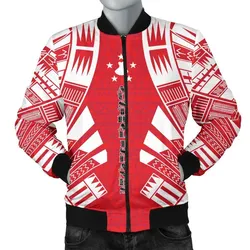 Austral Islands Men Bomber Jackets - Polynesian Tattoo Flag