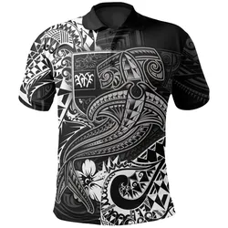 Alohawaii Shirt - Polo Shirt Fiji - White Shark Polynesian Tattoo - BN18