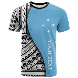 Federated States of Micronesia Custom Personalised T-shirt - Coat Of Arm and Polynesian Patterns