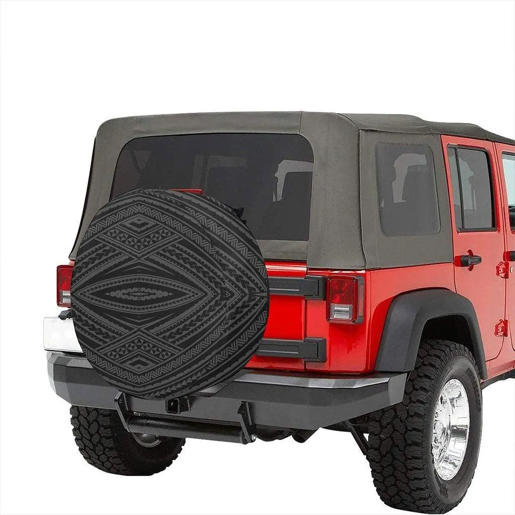 Polynesian Tatau Gray Hawaii Spare Tire Cover
