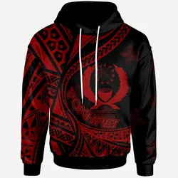 Pohnpei Hoodie - Plumeria Flowers Red Version