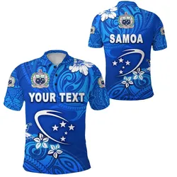 (Custom Personalised) Manu Samoa Rugby Polo Shirt Unique Vibes - Full Blue