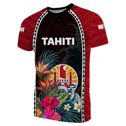 Alohawaii T-Shirt - Tee Tahiti Hibiscus With Waves TH4