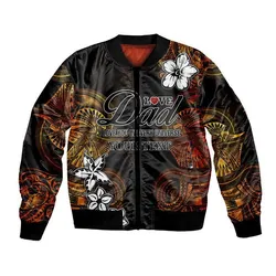 (Custom Personalised) Polynesian Fathers Day Bomber Jacket I Love You In Every Universe - Gold LT8