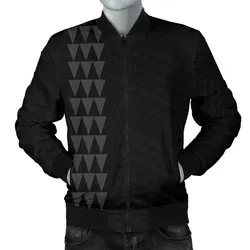 Hawaii Kakau Polynesian Anchor Personalized Men's Bomber Jacket - Grey - AH - J6