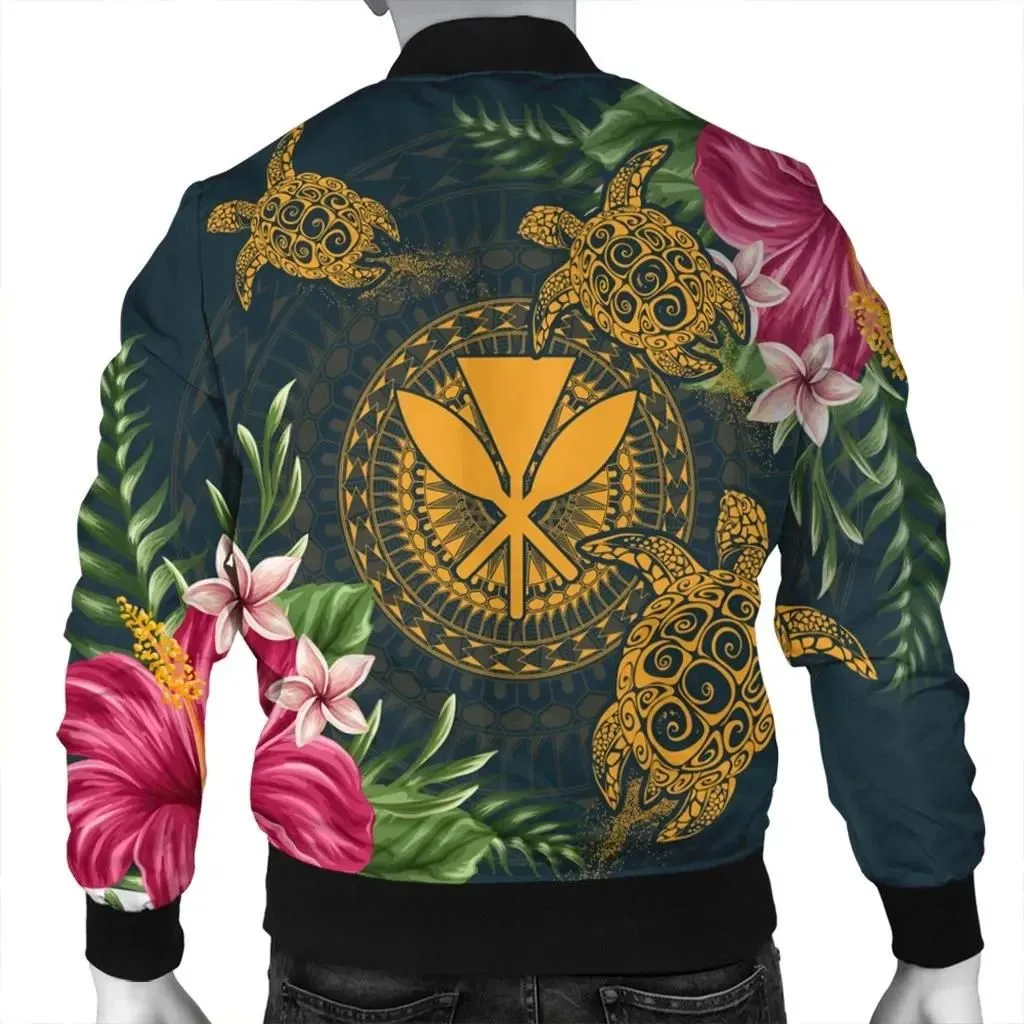 Alohawaii Jacket - Hawaii Kanaka Turtle Hibiscus Plumerian Polynesia Bomber Jacket - Alena Style - AH - J4R