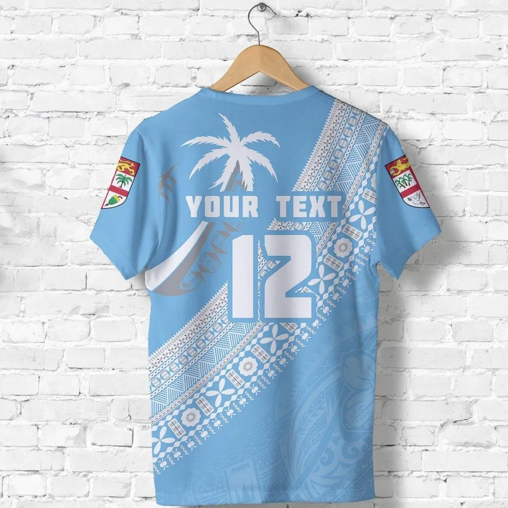 (Custom Personalised) Fiji Rugby T shirt version Style You Win - Blue