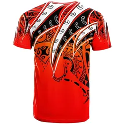 Chuuk T Shirt - Tropical Leaf Red Gradient Style