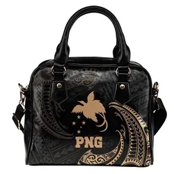 Papua New Guinea Polynesian Shoulder Handbag - Gold Tribal Wave