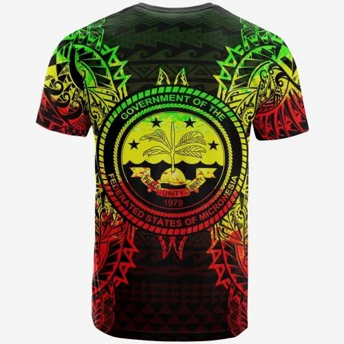 Federated States Of Micronesian All T-Shirt - F S M Seal Map Polynesian Tattoo Reggae