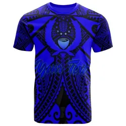 Pohnpei Custom Personalised T shirt - Blue Seal with Polynesian Tattoo
