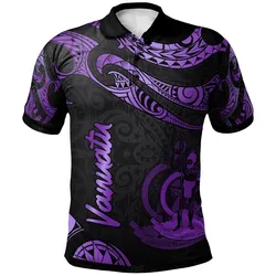 Vanuatu Polynesian Polo Shirt - Poly Tattoo Purple Version