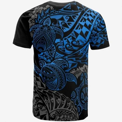 American Samoa T Shirt - American Samoa Seal Polynesian Blue Turtle Tattoo