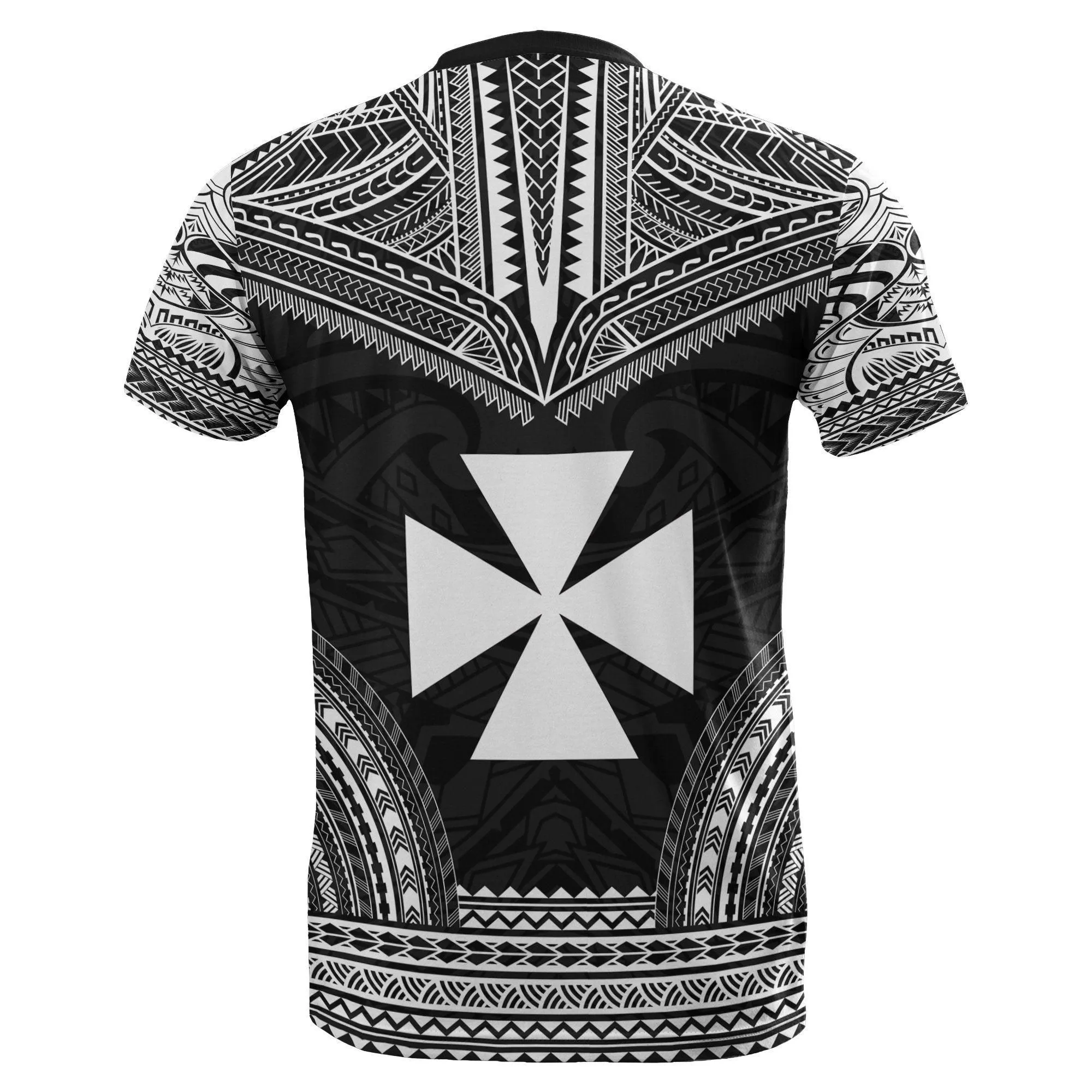 Wallis and Futuna All Over T shirt - Wallis and Futuna Coat Of Arms Polynesian Tattoo Style