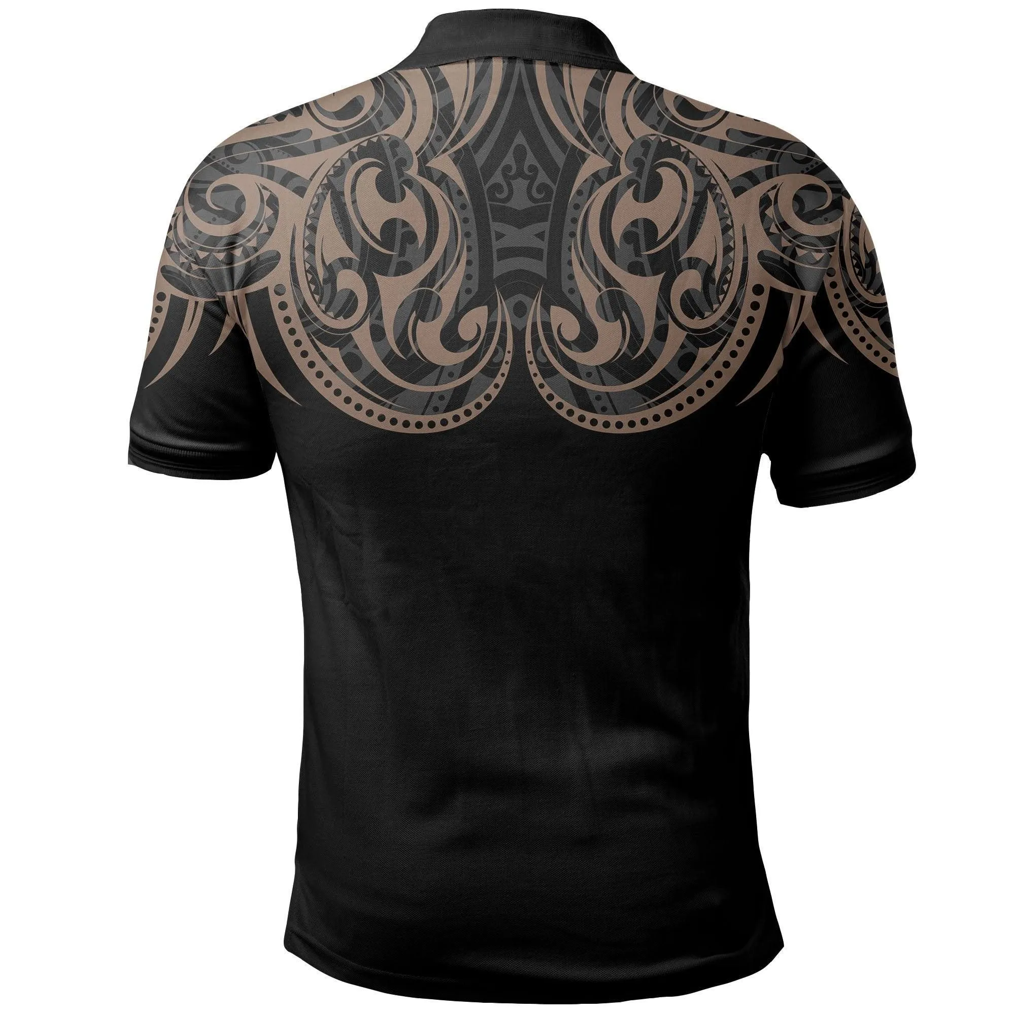 Polynesian Polo Shirt - Polynesian Tattoo Style - Black