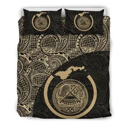 Map American Samoa Bedding Set Coat Of Arm Map Polynesian