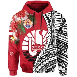 Tahiti Islands Hoodie Polynesian Shark Mix Tropical Flowers LT14