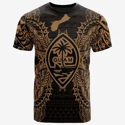 Guam All Guam Coat Of Arms Map Polynesian Tattoo Gold Unisex 3D T-Shirt All Over Print ONCKP