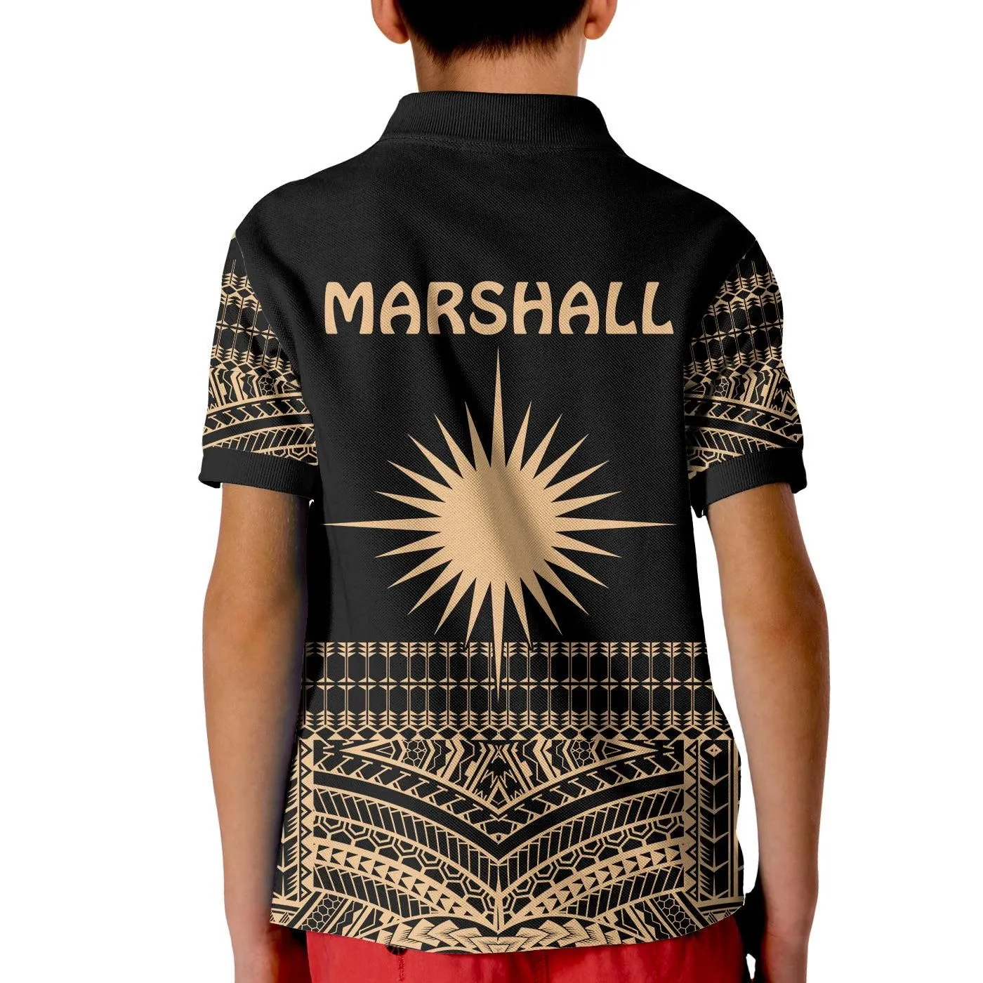Marshall Islands Polo Shirt KID Best Tattoo Version Golden LT13