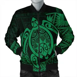 Hawaii Polynesian Turtle Bomber Jacket - Green
