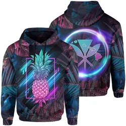 Alohawaii Hoodie - Hawaii Pineapple Kanaka Map Tropical Hoodie - Pub Style - AH - JA