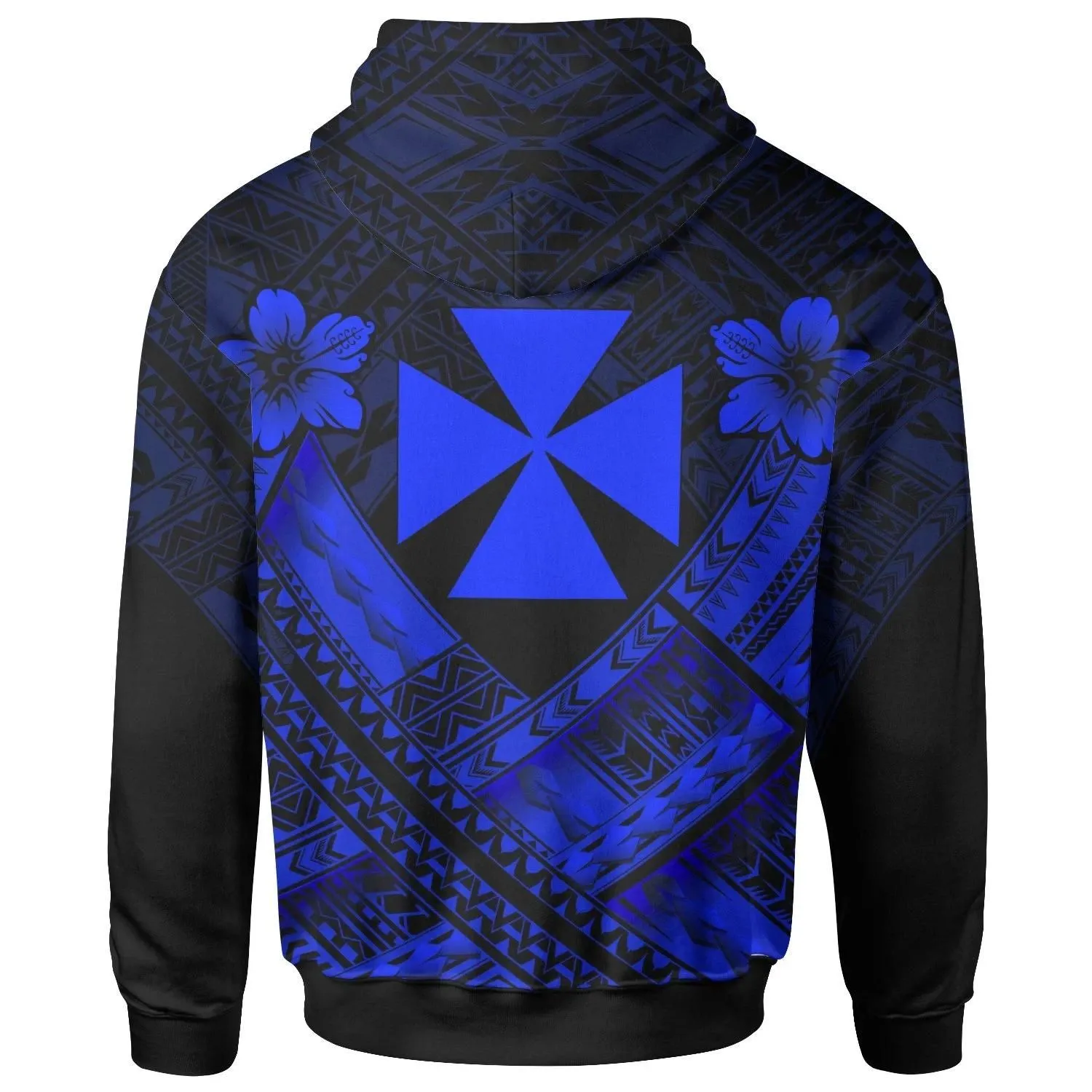 Alohawaii Clothing - Hoodie Wallis And Futuna - Wallis And Futuna Seal Camisole Hibiscus Style (Blue)- BN18