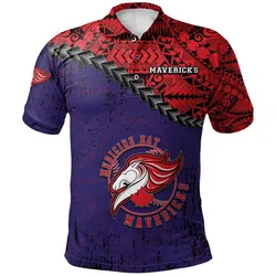Medicine Hat Mavericks Polo Shirt Grunge Polynesian Tattoo - CA BASEBALL