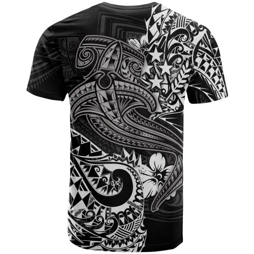 Kosrae Pohnpei T Shirt - White Shark Polynesian Tattoo