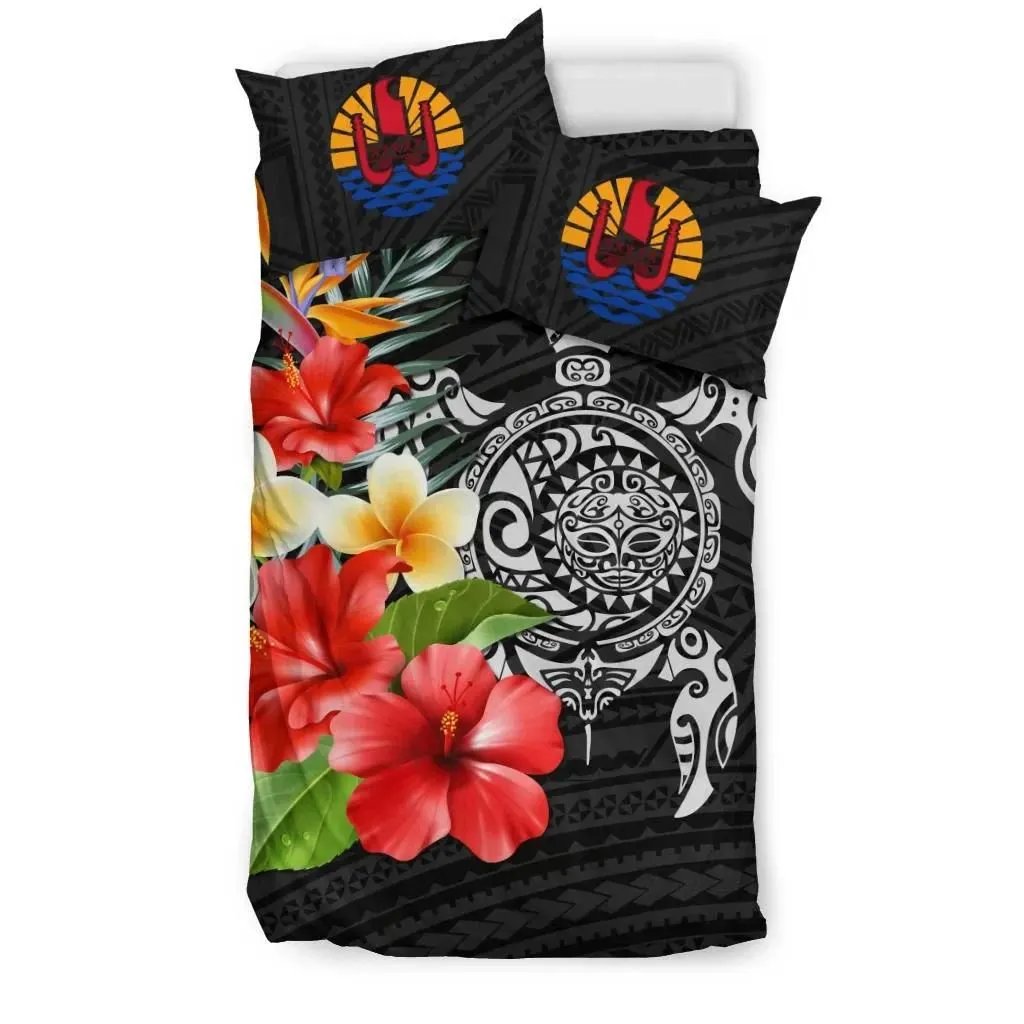 FamilyGater Bedding Set - Cover and Pillow Cases Tahiti - Polynesian Hibiscus And Plumeria A24