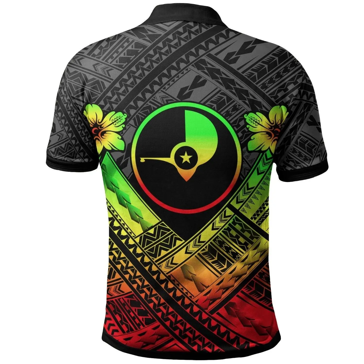 Yap Polynesian Polo Shirt - Yap Reggae Seal Camisole Hibiscus Style - BN18