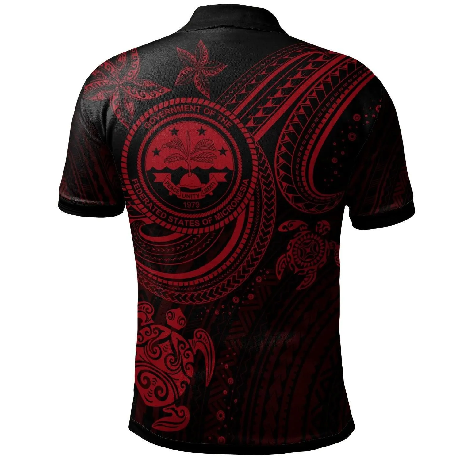 Federated States of Micronesia  Custom Personalised Polo Shirt - Coat Of Arm with Red Turtle