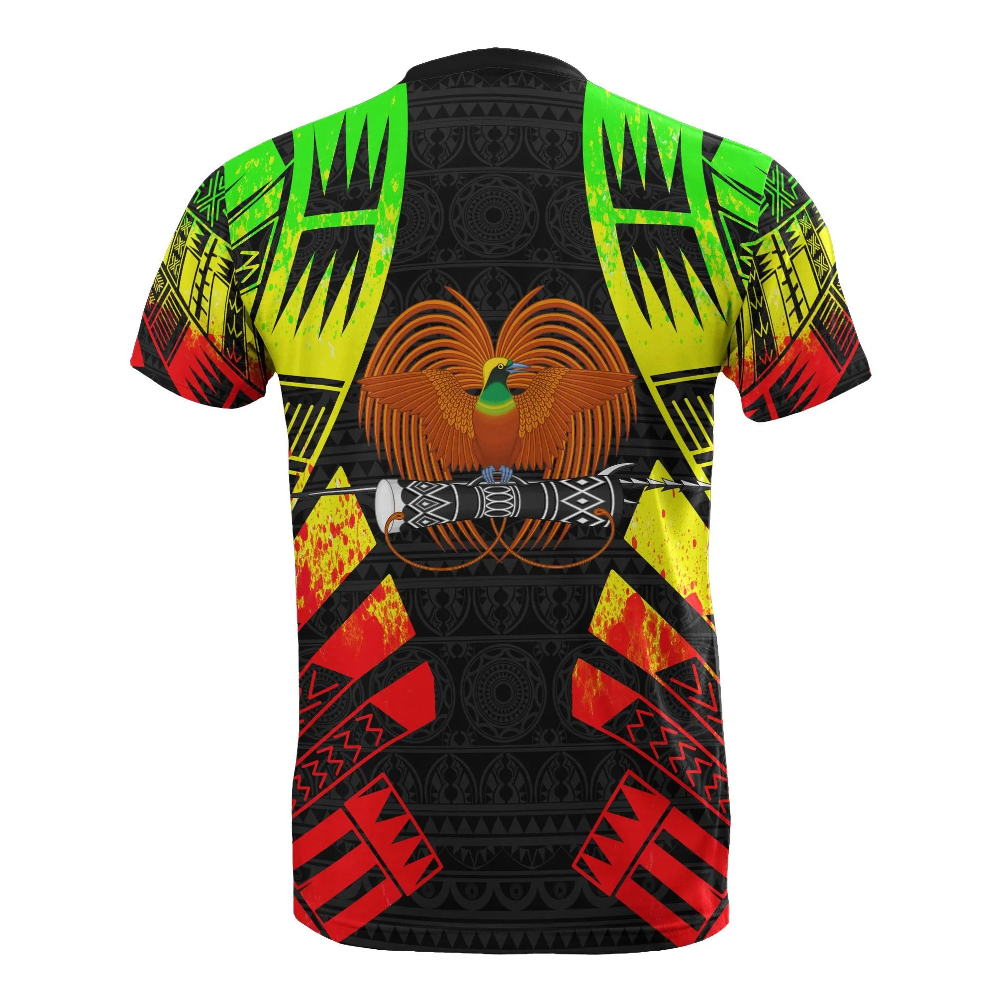 Papua New Guinea T shirt - Papua New Guinea Coat Of Arms Polynesian Tattoo Reggae Style