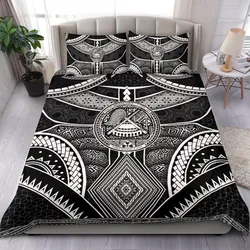Polynesian Bedding Sets - American Samoa Coat Of Arm With Poly Patterns