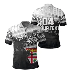 (Custom Personalised) Fiji Rugby Makare And Tapa Patterns Polo Shirt Black