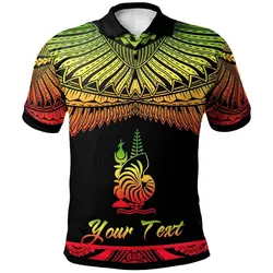 New Caledonia Polynesian Custom Personalised Polo Shirt - Poly Tattoo Reggae Version