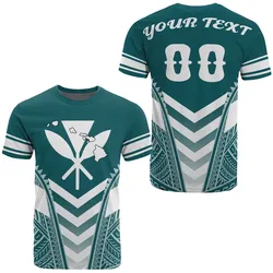 Hawaii Kanaka Map Football Polynesian T Shirt Cyan & White Maris Style Ah J3 Hawaiian Shorts Beach Short Sleeve