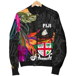 FamilyGaterJacket - Bomber Jacket Fiji - Polynesian Hibiscus Pattern - BN39