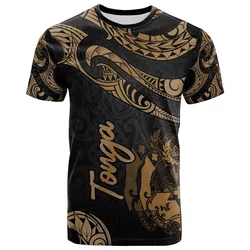 Tonga Polynesian T shirt - Poly Tattoo Gold Version