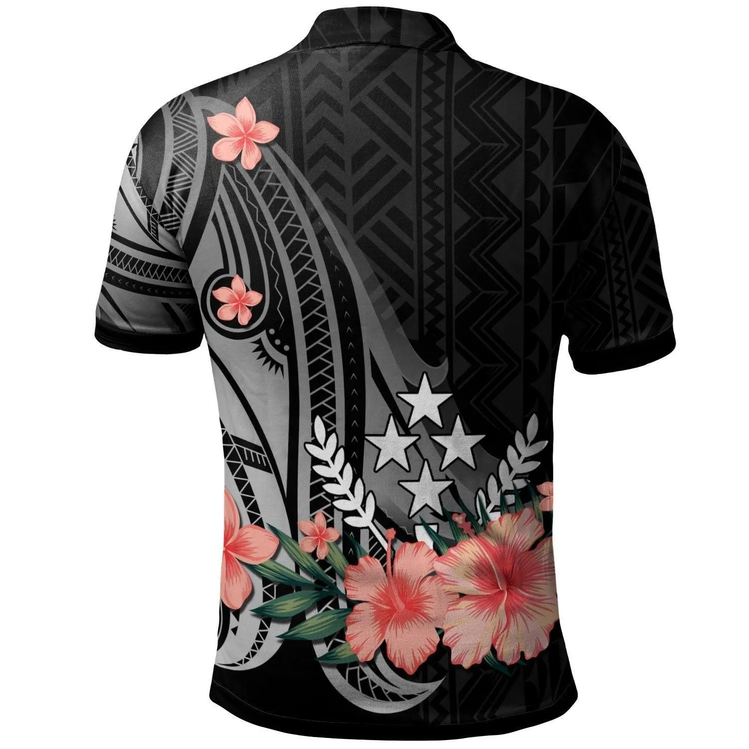 Kosrae Polo Shirt - Polynesian Hibiscus Pattern Style