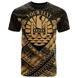 Tahiti Custom Polynesian  T-Shirts - Tahiti Gold Seal Camisole Hibiscus Style - BN18