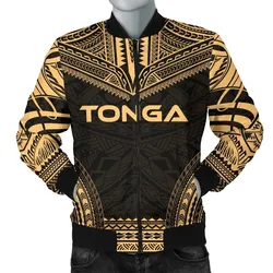 Tonga Polynesian Chief Mens Bomber Jacket - Gold Version