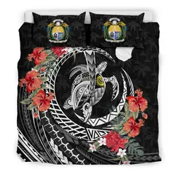 Polynesian Nauru Polynesia Map Turtle Hibiscus A Bedding Set Camlipq