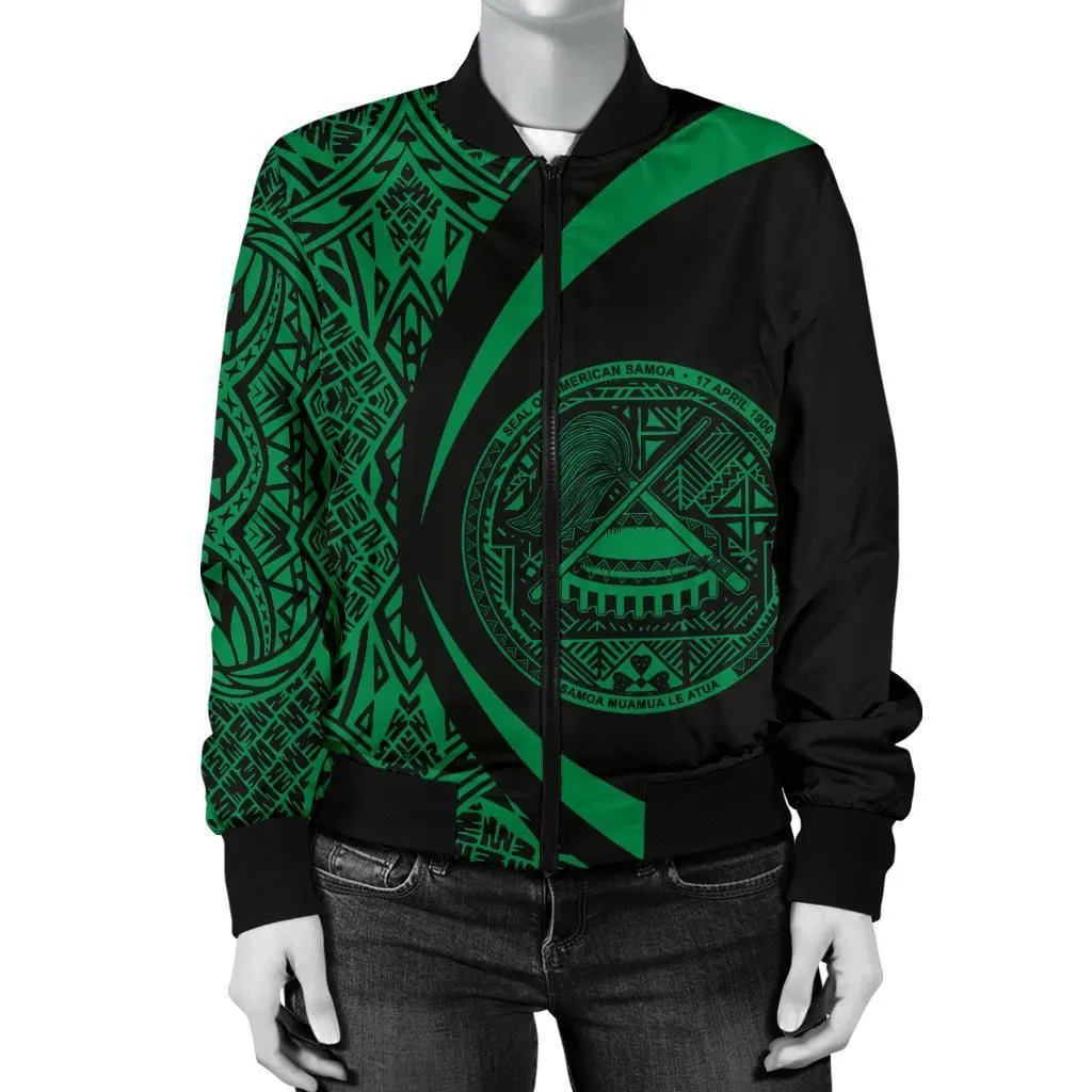 American Samoa Womens Bomber Jacket - Circle Style 03