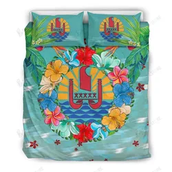 Tahiti Tiffany Hibiscus Bedding Set Bedroom Decor